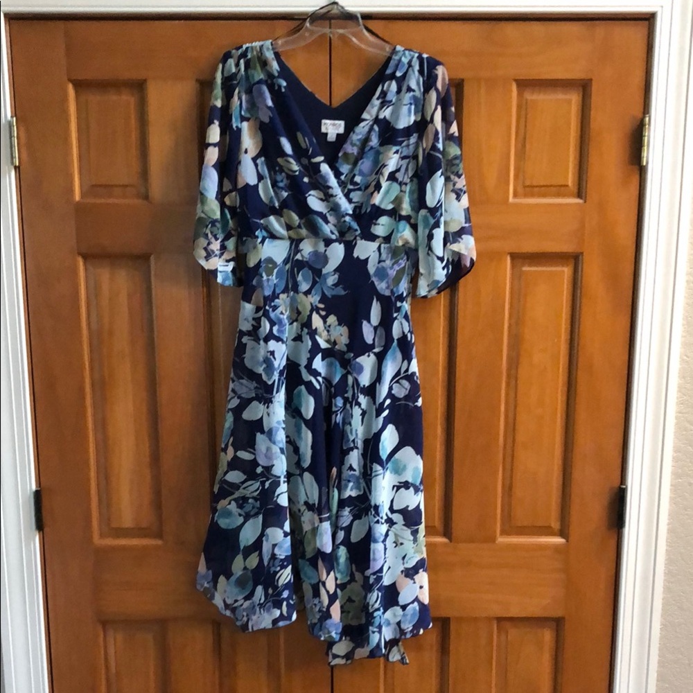 Blue Floral MIDI Dress